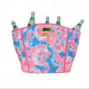 New Lilly Pulitzer Beverage Tote Bennett Blue Bay Dreamin Print